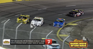 Reese’s Sweet Move of the Race: Trevor Huddleston battles through traffic to keep the lead in Vegas